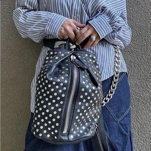 Aimee Kestenberg Tamitha, Studded Black Leather Backpack